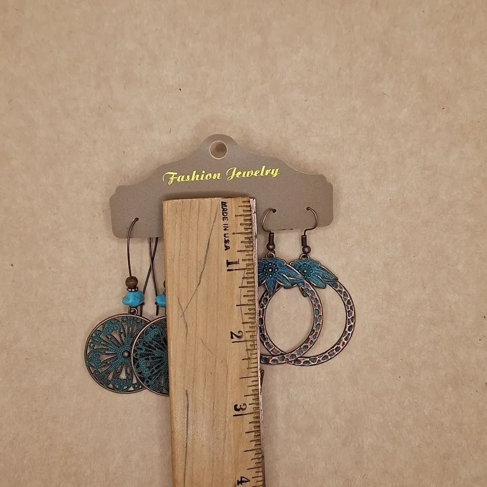 Bronze arrow turquoise earrings